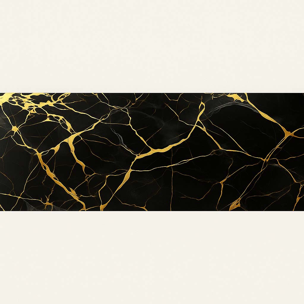 Crédence adhésive « Marbre noir doré » – Image 3
