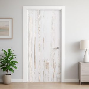 Porte décorative vinyle « Bois blanchi »