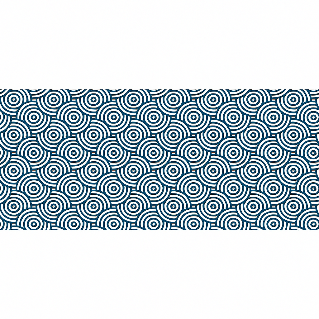 Crédence adhésive « Cercles hypnotiques bleu marine » – Image 2
