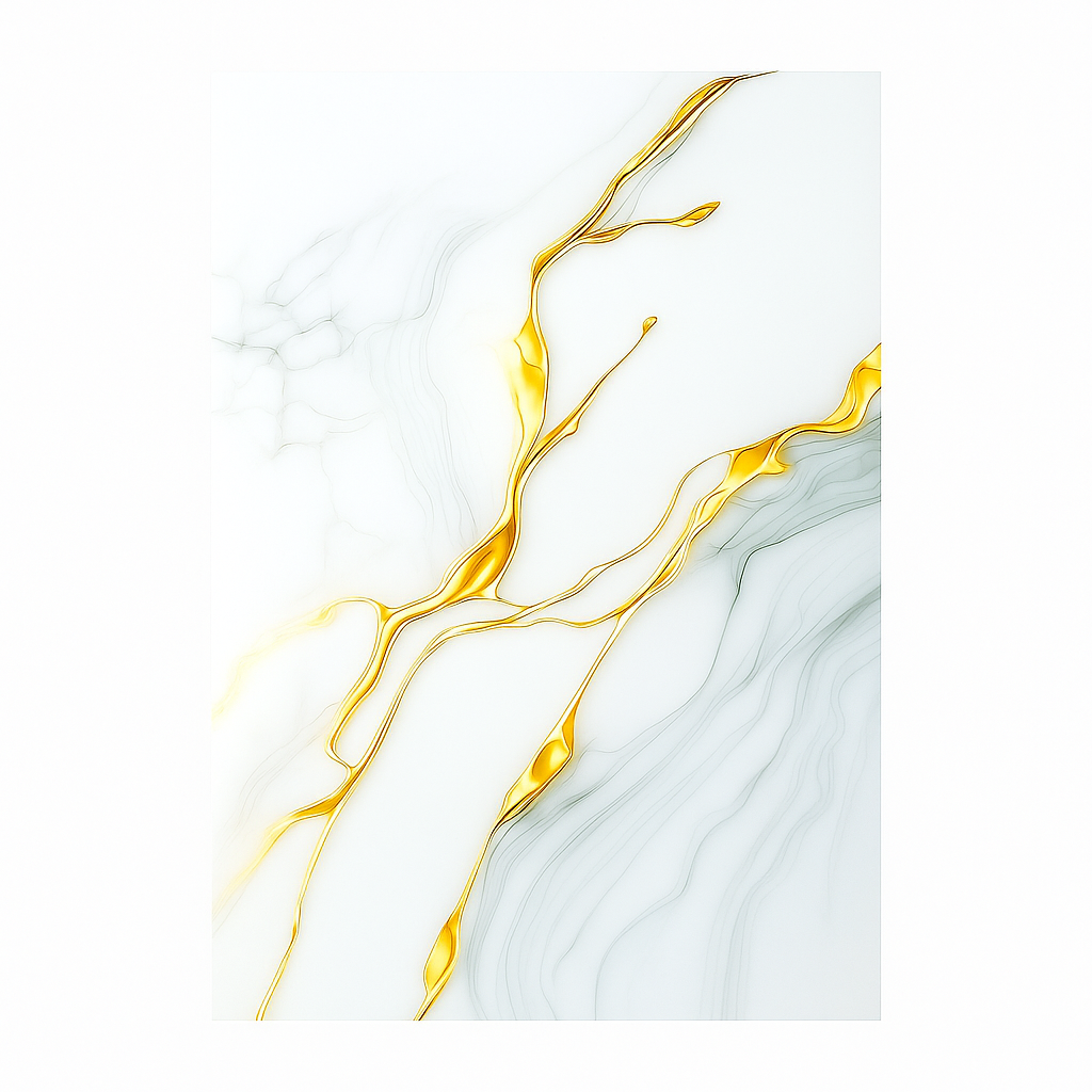 Porte décorative vinyle « Marbre blanc doré » – Image 2