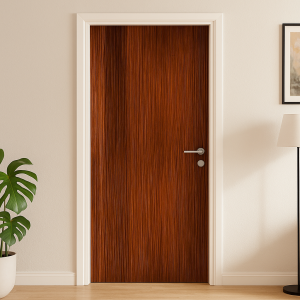 Porte décorative vinyle « Bois foncé »